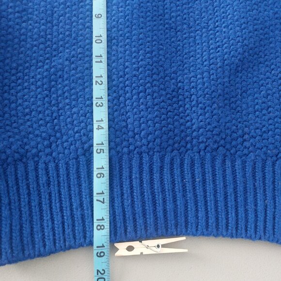 Anthropologie Indigo Blue Sweater Size M Cable Knit Crop Balloon Sleeve Warm EUC - Picture 7 of 14